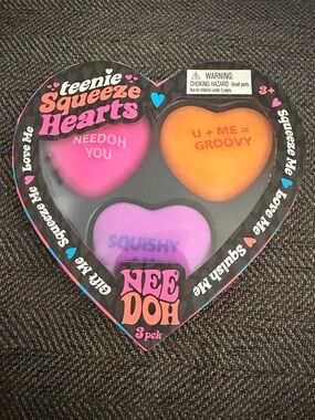 Teenie Squeeze Hearts Nee Doh 3-Pack - Pink, Orange, Purple